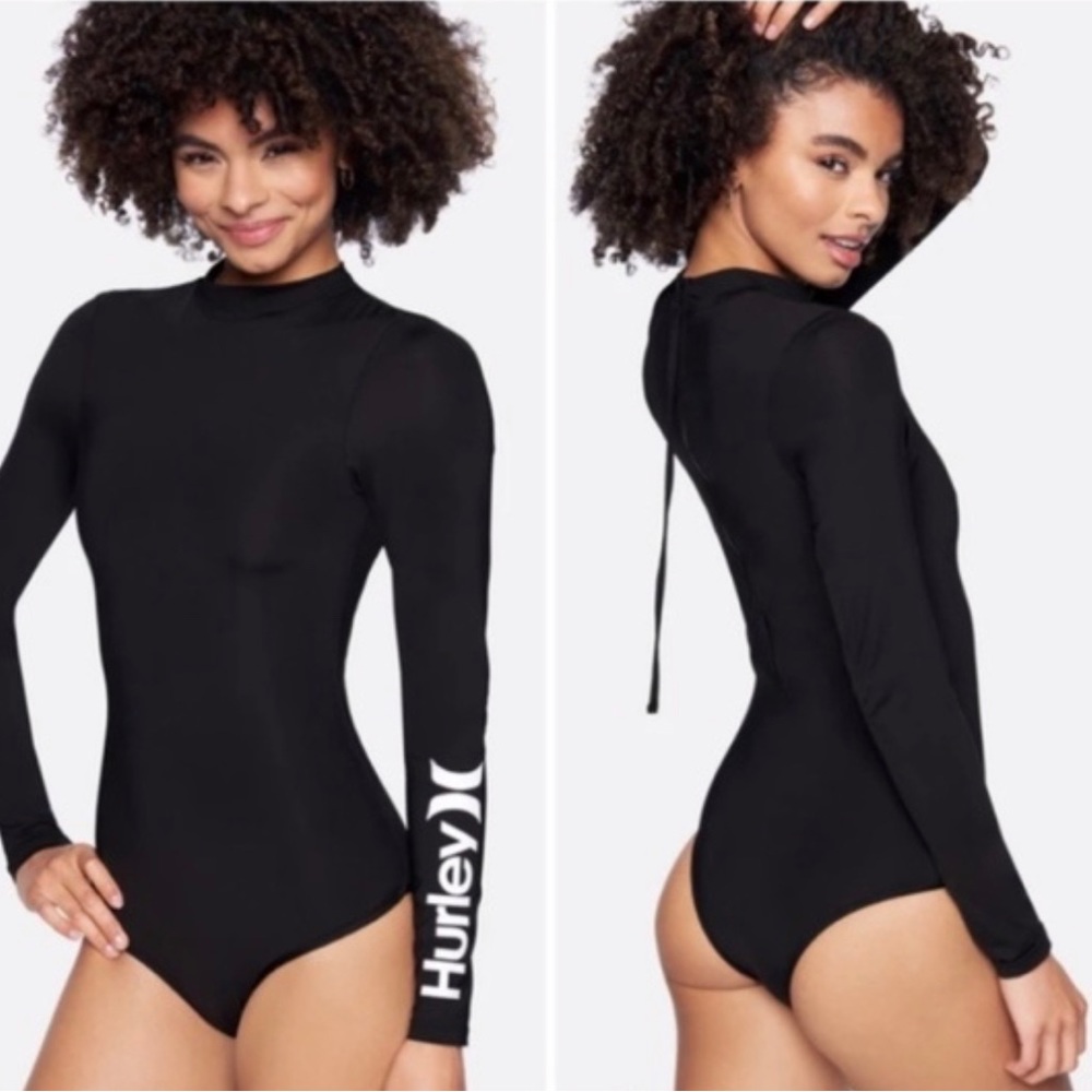 NWT Hurley One and Only long sleeve surf suit one piece swimsuit. Color: Teal